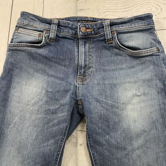 Nudie Jeans Co. Men's W30 x L32 Blue Skinny Lin Medium Wash 5-Pocket Denim Jeans - Picture 4 of 11